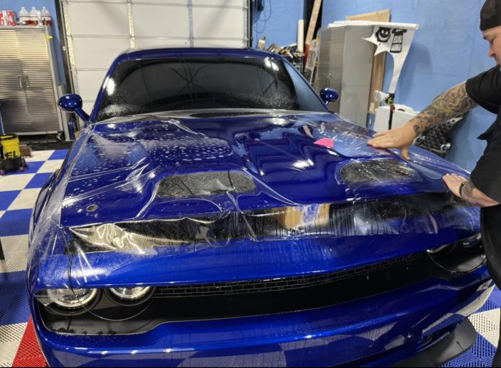 Dodge Challenger Hood PPF Install