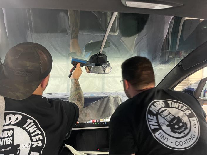 Tesla Model X windshield tint Install 